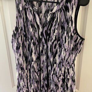 Purple and black sleeveless Calvin Klein blouse size L